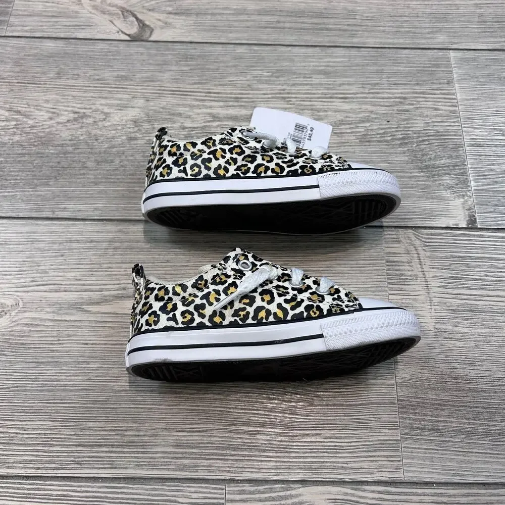 Converse Toddler Street Low Slip-On Cheetah Sneakers Light Brown 8 NWT